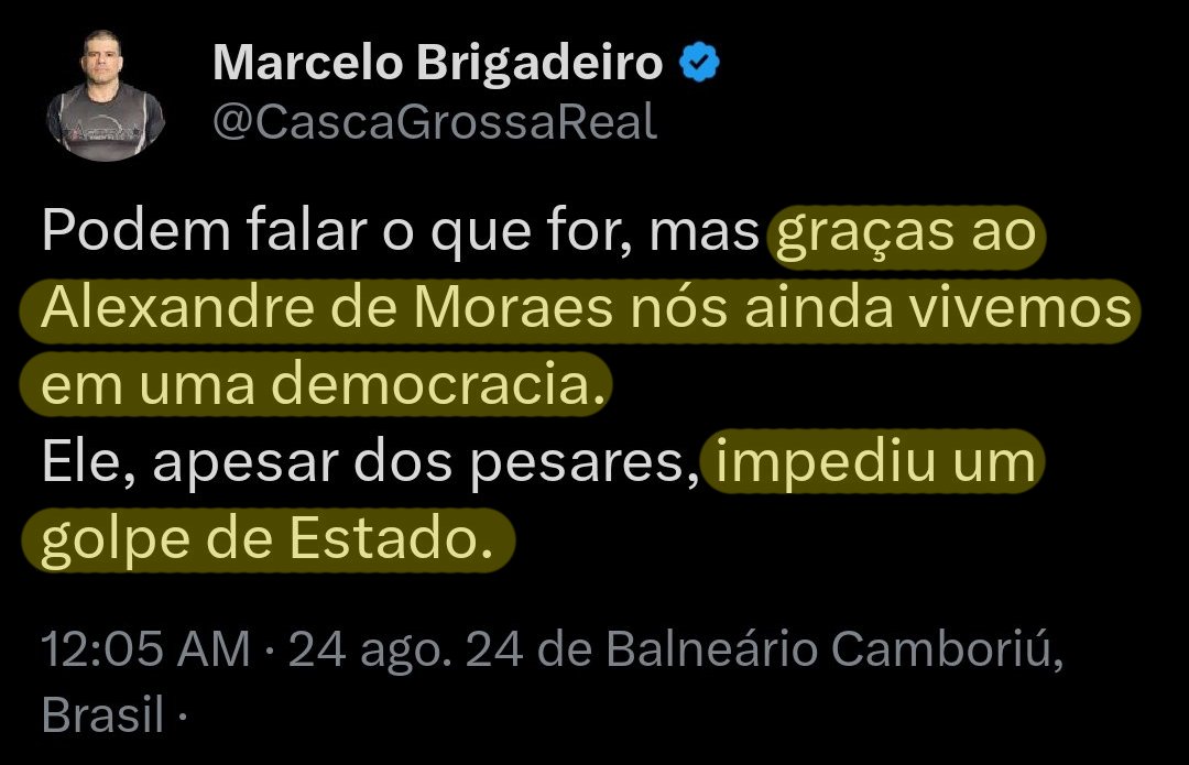 osociotario's tweet photo. Sim, o MBL também foi responsável por vender a narrativa do golpe de Taubaté e o Brigadeiro exalta o Alexandre de Moraes até hoje. https://t.co/Qlo6Ct3NQS