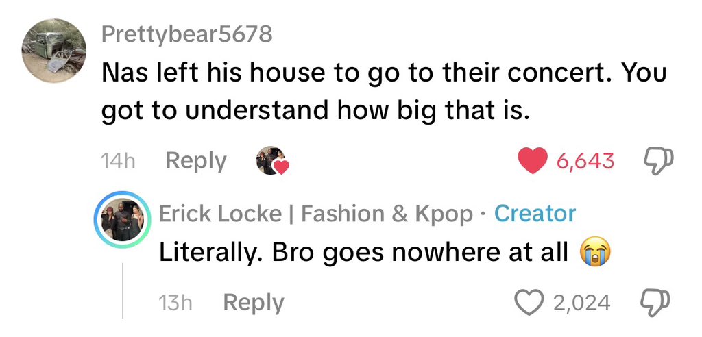 arirangliz's tweet photo. Crying at this tiktok comment https://t.co/v7Ho4raSoq