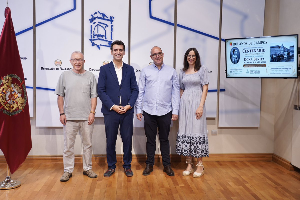 Dip_Va's tweet photo. 👩‍🏫📜 El vicepresidente, @DavidEsteban_R , ha presentado, junto al alcalde de Bolaños de Campos, Alberto Callejo, y al investigador José María Collantes, la exposición dedicada a Doña Benita Mendiola y Velasco.

🏛️ Una muestra que conmemora el centenario de la toma de posesión de la primera alcaldesa documentada de la provincia de Valladolid y recupera, a través de documentos inéditos, la historia y el legado de una mujer pionera.

🔗 https://t.co/VA8rYV2wSL