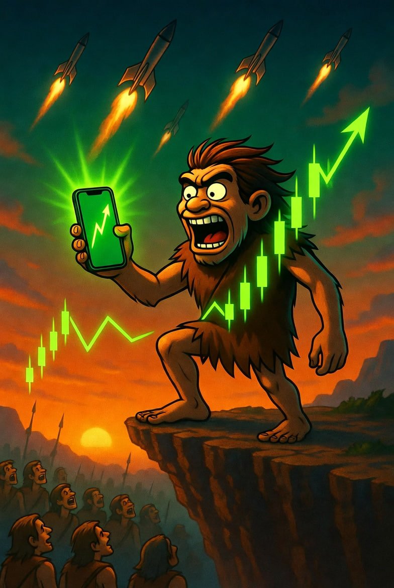 fomosapiens100x's tweet photo. When FOMO hits differentโฆ
Standing on the edge of the cliff, phone glowing green, rockets launching, tribe looking up
This is the way
#FomoSapiens #PumpFun #CryptoMemes #Solana #MemeSeason https://t.co/hieqJzUtBN