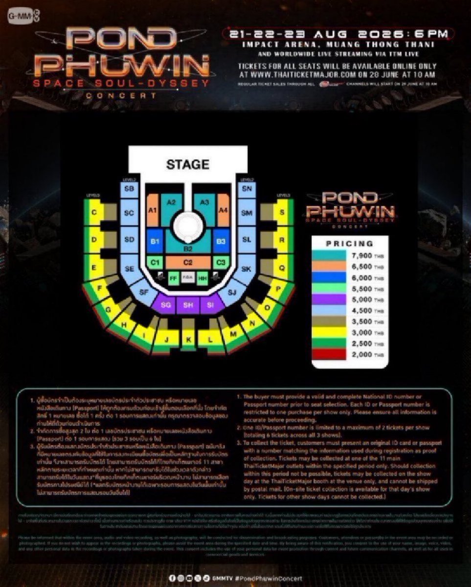 Kanonizm4's tweet photo. WTS
POND PHUWIN Space Soul-dyssey CONCERT 

• 3 tickets A2
• 3 tickets B2
• 2 tickets SC

SEATED TOGETHER 
FOREIGNERS CAN BUY ALSO

DM📨
#PondPhuwinConcert
#GMMTV https://t.co/cOHdMkEwqt