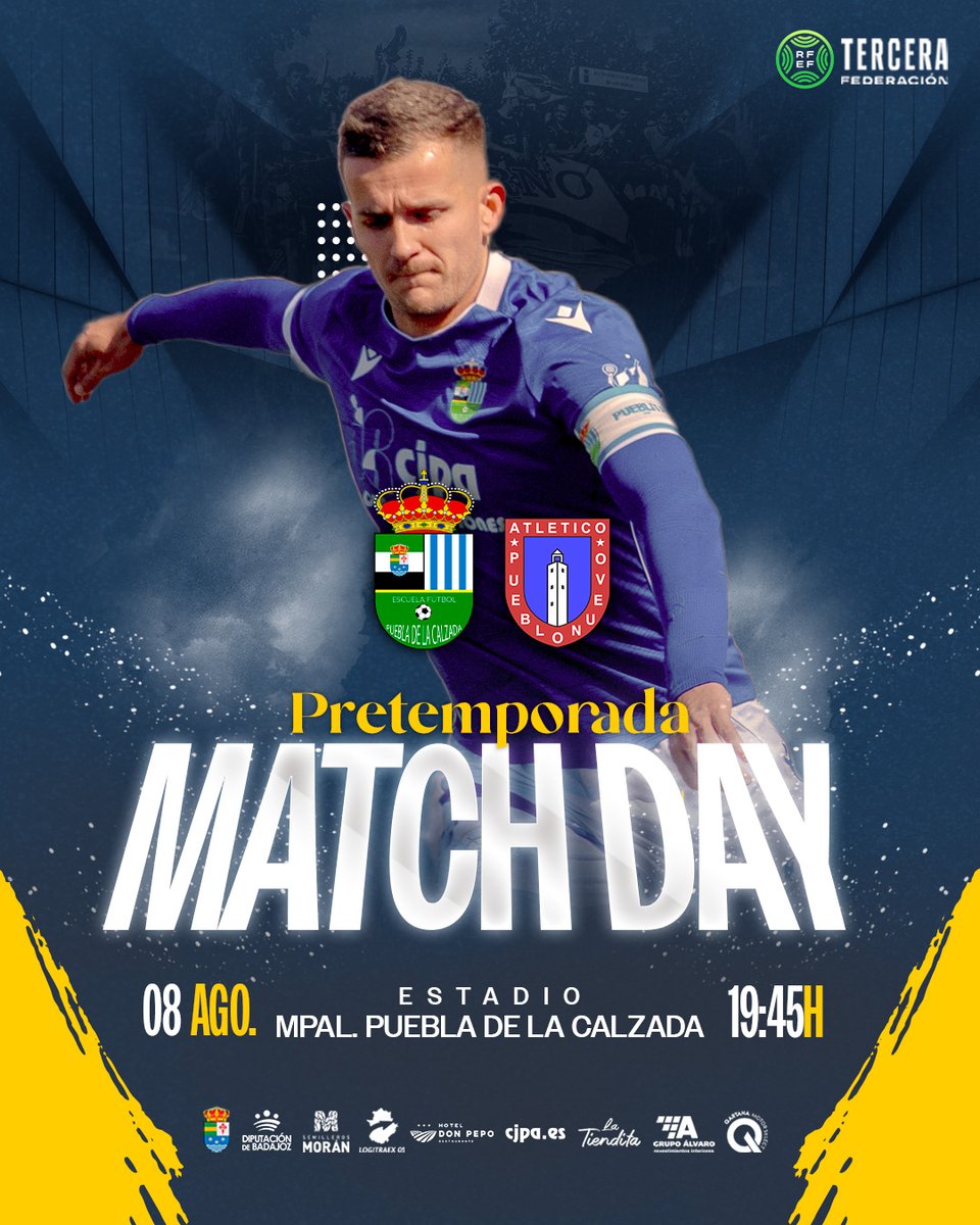 PueblaEF's tweet photo. 🎯 #MatchDay ➩ 𝗣𝗿𝗶𝗺𝗲𝗿 𝗘𝗾𝘂𝗶𝗽𝗼
🆚 @AtcoPueblonuevo
⏰ 19:45h
🏟️ Estadio Mpal. Puebla de la Calzada
💓 #ElLatidoDeUnPueblo
💪 #VMP #EFP ‘A’ 🔵⚪️ https://t.co/A6gMr7662p