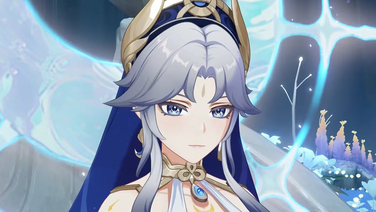 FatuiTsaritStar's tweet photo. ❆˖꙳⋆— Canon & Anastasya, . .
FROST Moon & CRYO God/Archon + #Columbina having SAME power as Canon (moon powers she partly gave to The #Tsaritsa) + similar cold-stern’ appareance BUT gentle-kind personalities + silver/grey hair + same hairstyle + both having scepter (OG Welkin Moon is Canon) + both wearing big bracelet, big earring (Aria/Sonnet don’t) & golden details AAND both having “diamond” on their forehead. . .