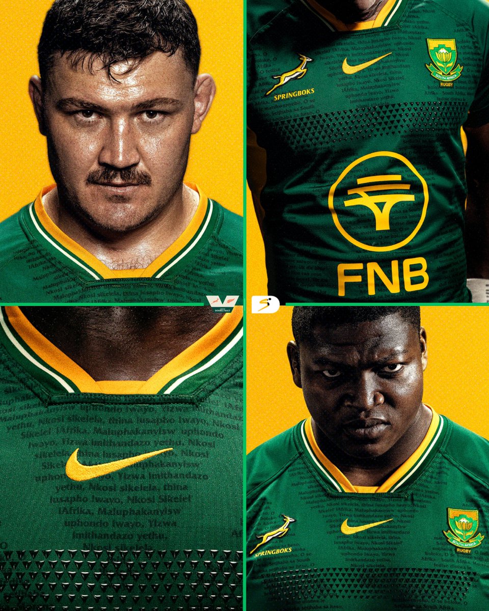 SSRugby's tweet photo. Nike and SA Rugby have unveiled the  Springboks jersey “like no other” for #RugbysGreatestRivalry tour.

At the heart of the jersey design is a subtle, tone-on-tone graphic featuring the lyrics of Nkosi Sikelel' iAfrika, printed in the shape of the South African flag 🇿🇦 https://t.co/iNB5IYZQNB