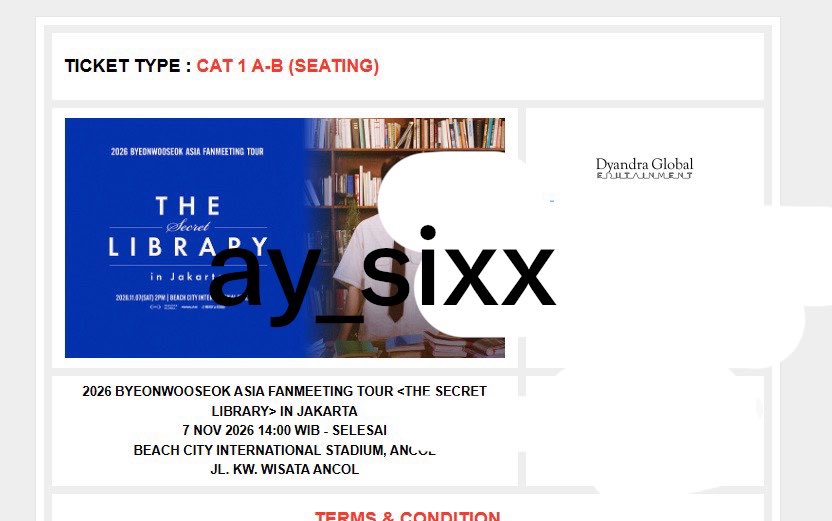 aa_ysix's tweet photo. wts // want to sell ByeonWooSeok Asia Fanmeeting Tour The Secret Library in Jakarta

🎫 cat 1 
💰 web price
✅ 100% trusted, available all proof
✅ International buyers welcome

t, wts wtt wtb tiket fan meet byeonwooseok asia fanmeet jkt
#zonauangㅤ https://t.co/JqRyT908p7