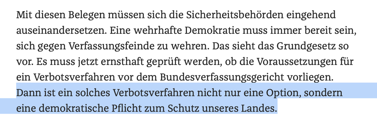 schieritz's tweet photo. Das könnte interessant werden. Lars Klingbeil bezeichnet die Prüfung eines AfD-Verbotsverfahren in einem Gastbeitrag als "demokratische Pflicht zum Schutz unseres Landes" https://t.co/5JaQcKFtVT