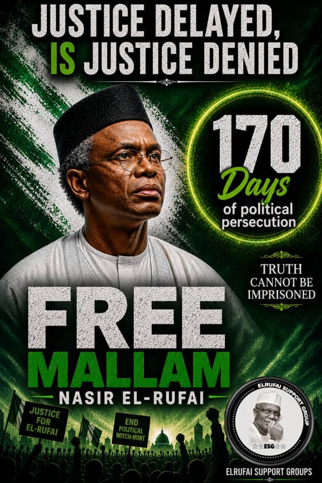 uchediala's tweet photo. #DaysCount 

170 DAYS.
170 DAYS ..
170 DAYS ...
170 DAYS ....

And Still Counting ...

#IStandWithElrufai
#NoRetreatNoSurrender 
#EyesOnTheBall 
#TheElrufaists 
#ESG https://t.co/BUqyoVpr9U