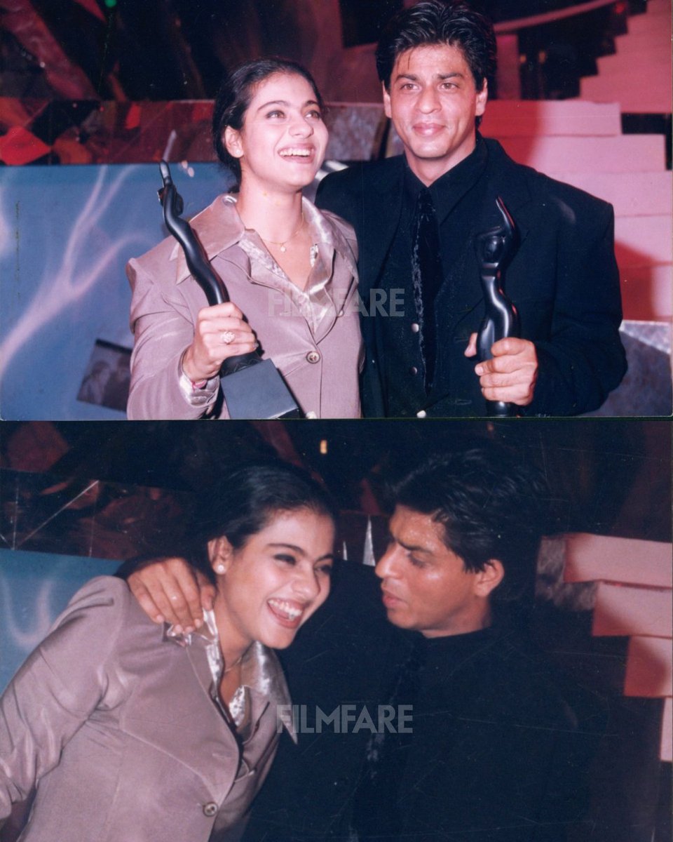 filmfare's tweet photo. On #Kajol's birthday, here's looking back at the iconic Kajol and #ShahRukhKhan moments at Filmfare over the years. ❤️

#FilmfareExclusive #BirthdaySpecial https://t.co/x9Lc6Suwkr