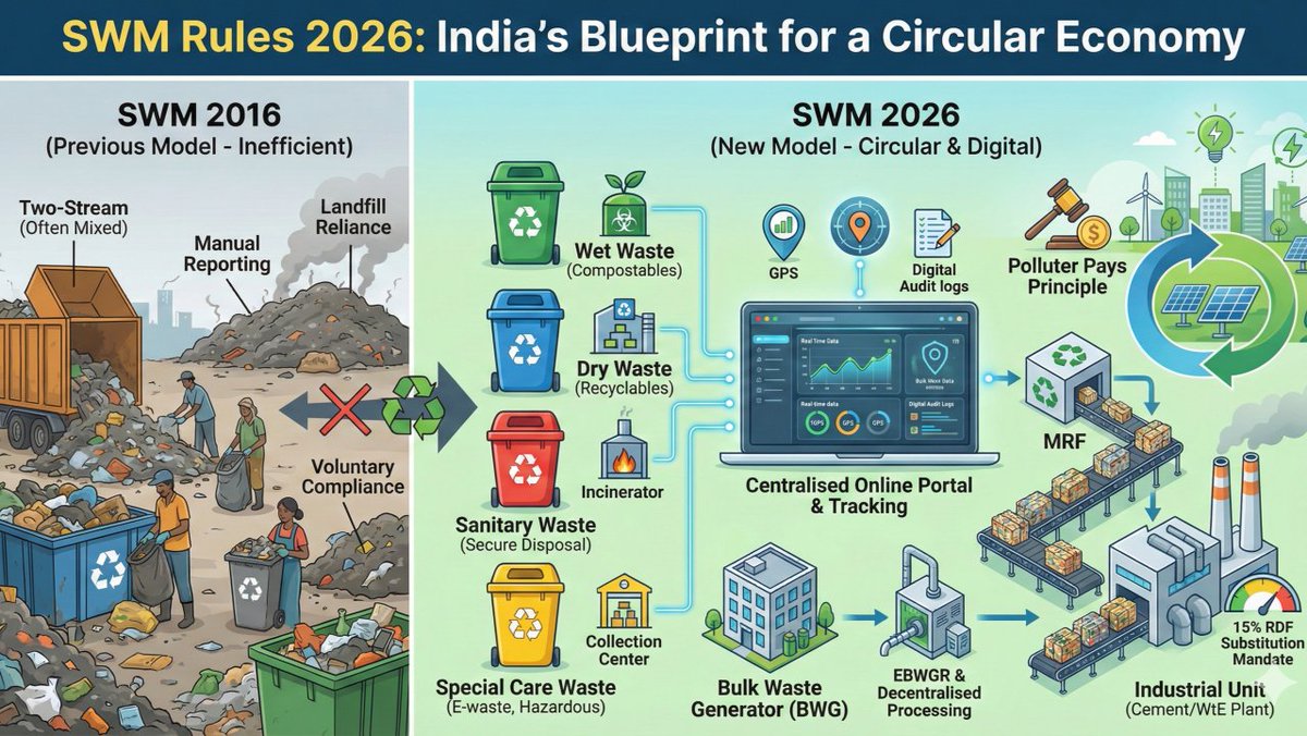 almoracantt's tweet photo. 🌿 Clean Cantonment, Healthy Future! 📷 The Solid Waste Management (SWM) Rules, 2026 encourage every citizen to play an active role in keeping our surroundings clean and sustainable. #SWMRules2026 #SwachhBharat #CleanCantonment #WasteSegregation #ReduceReuseRecycle #GoGreen https://t.co/SiVdYfzD1O
