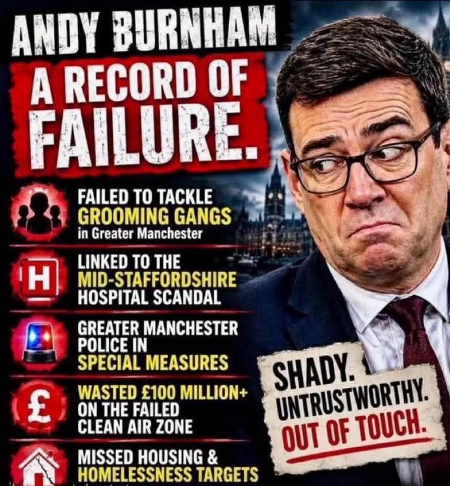 JohnCrowth26767's tweet photo. @AmericaRecharge Ask the people of Greater Manchester 
He's just a northern version of Sadiq Khan https://t.co/FkHY3eBIM1