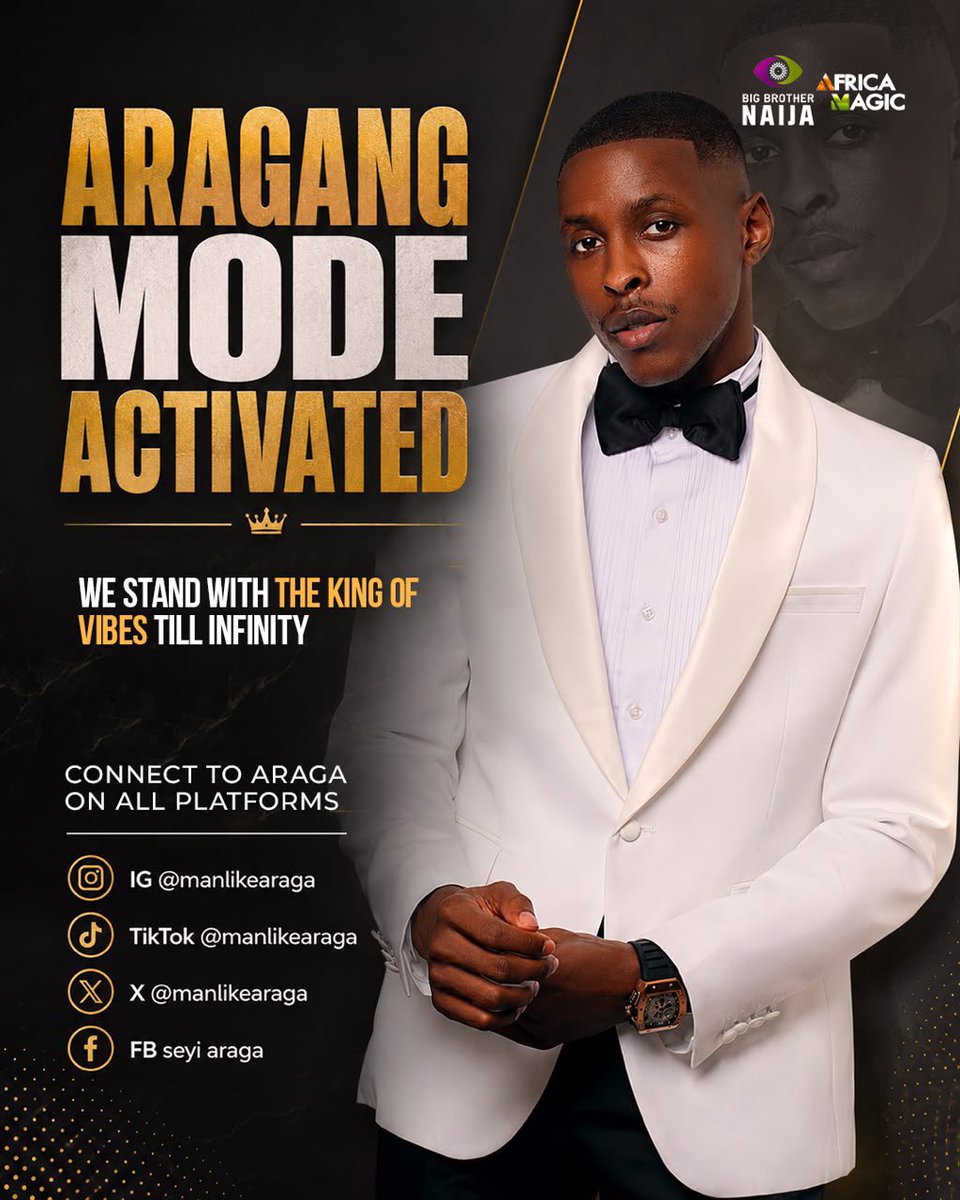 official_mzkeji's tweet photo. Please vote Araga 🙏 

VOTE ARAGA 

#BBNAIJA
#Bbnaija https://t.co/i8jTlbud2f