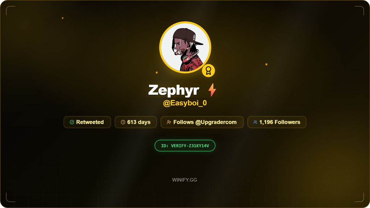 Winify's tweet photo. 🎉 Congratulations on winning the giveaway! DM Us to claim your prize!

🏆 @Easyboi_0 (Code: VERIFY-Z31KY14V)

Rolled &amp; Verified on @Winify 👑 

Thank you to @Upgradercom for sponsoring the giveaway!

#Winify https://t.co/5BKf2Xg8fS