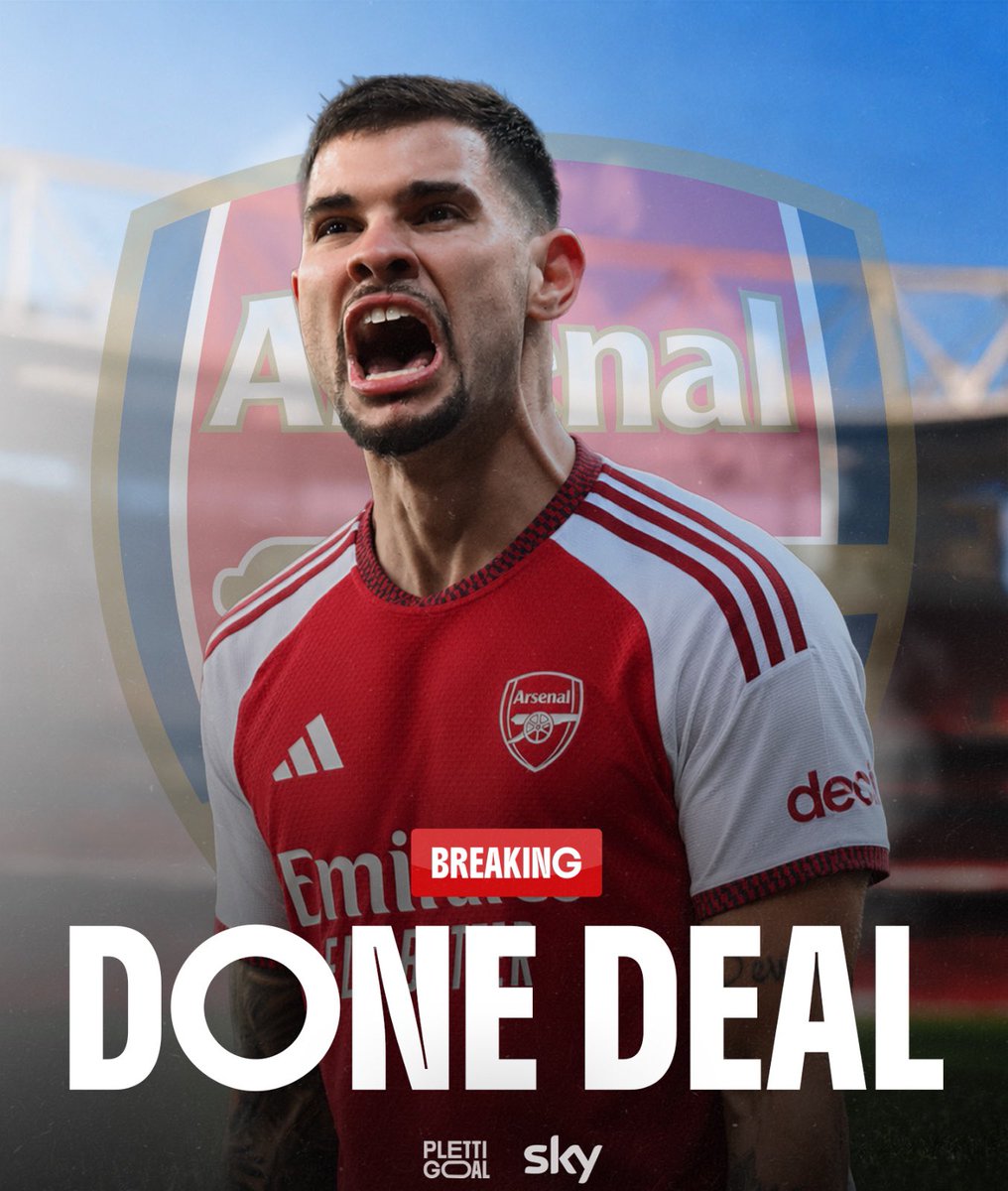Plettigoal's tweet photo. 🚨💥 Bruno Guimaraes to Arsenal - DONE DEAL ✔️

Full agreement reached with Newcastle United, following the verbal agreement between 28 y/o Guimaraes/Gunners. 

Transfer: £75m. Medical has now been granted by Ross Wilson and his team. The search for a replacement is already underway. @SkySportDE 🇧🇷