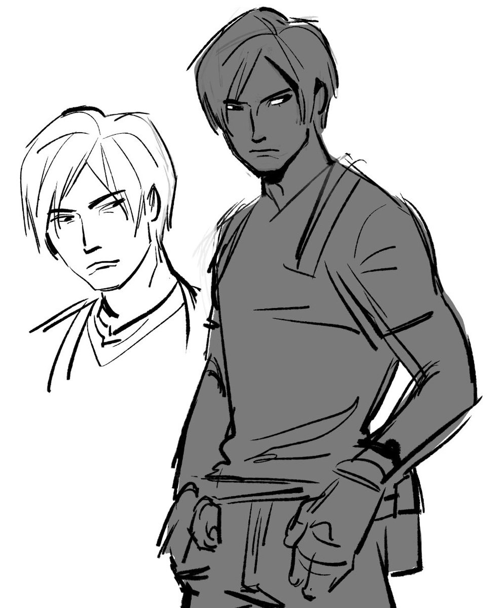 phyleite's tweet photo. my soul cannot leave the earth until the day i learn to properly draw leon kennedy https://t.co/y1ilwi0YzI