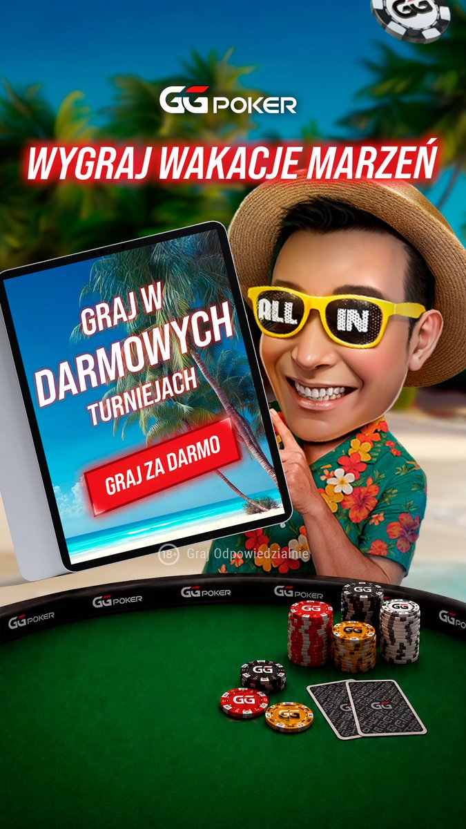 GGPokerPolska's tweet photo. Nowy na #GGPoker? 👋 No to mamy coś extra na początek, gdzie za $0 możesz powalczyć o nawet $2.000 na wakacje🤩 Ciekawe?
Sprawdź nasze Wakacyjne Wyzwanie już teraz - turnieje znajdziesz w sekcji Prywatne 🎟️
Pełne info ➡️ https://t.co/Bjw9POILtc
#GGPoker #PokerPL https://t.co/kNvCpSoIiU