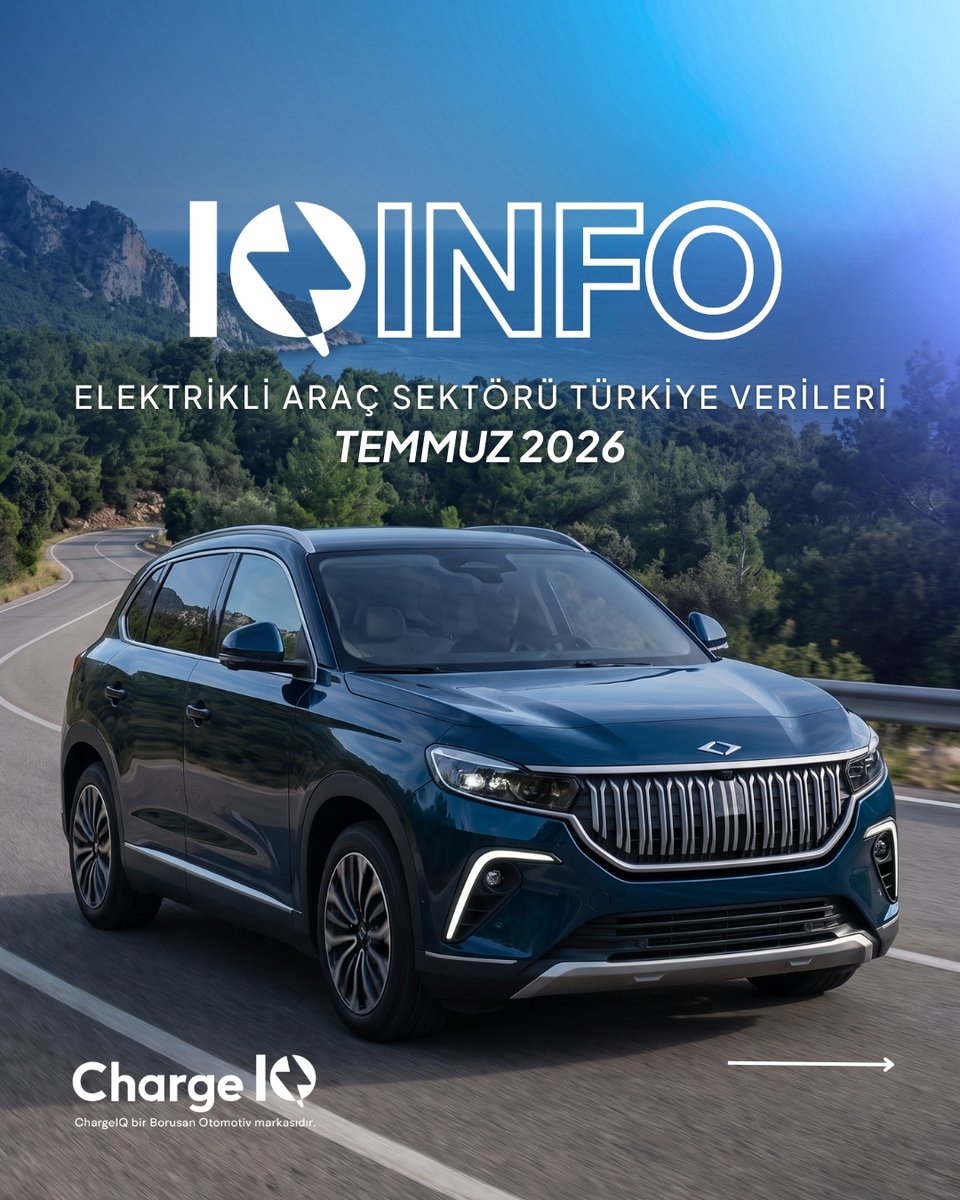 chargeiq_'s tweet photo. Temmuz 2026 Türkiye Elektrikli Araç ve Şarj Hizmet Piyasası Verileri Yayımlandı. Ayrıntıları incelemek için sola kaydırabilirsiniz. https://t.co/EsfOJI7McQ
