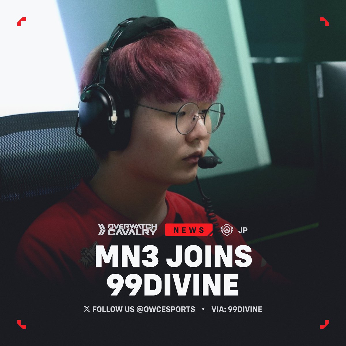 OWCEsports's tweet photo. Ahead of the #OWCS Japan Stage 3 Open Qualifiers, @99divine_ announced the signing of DPS player @ow_mn3 🔫

Returning to the game after the completion of his military service, MN3 is best known for his time on Element Mystic, T1, Philadelphia Fusion/Seoul Infernal, and HJD. https://t.co/b4JENh9nJb