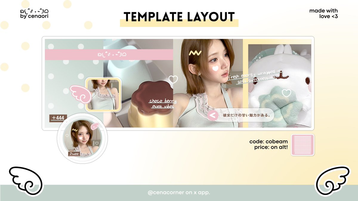 cenacorner's tweet photo. [ #bealanja ] help repost &amp; ospek!

hi, cena hadir dengan beberapa template layout baru yang harus diospek terlebih dahulu. layout model ufs. jika ada yang tidak aman kindly knock dm ya, tysm. 🎀🧁 https://t.co/3k9qIUlPtv