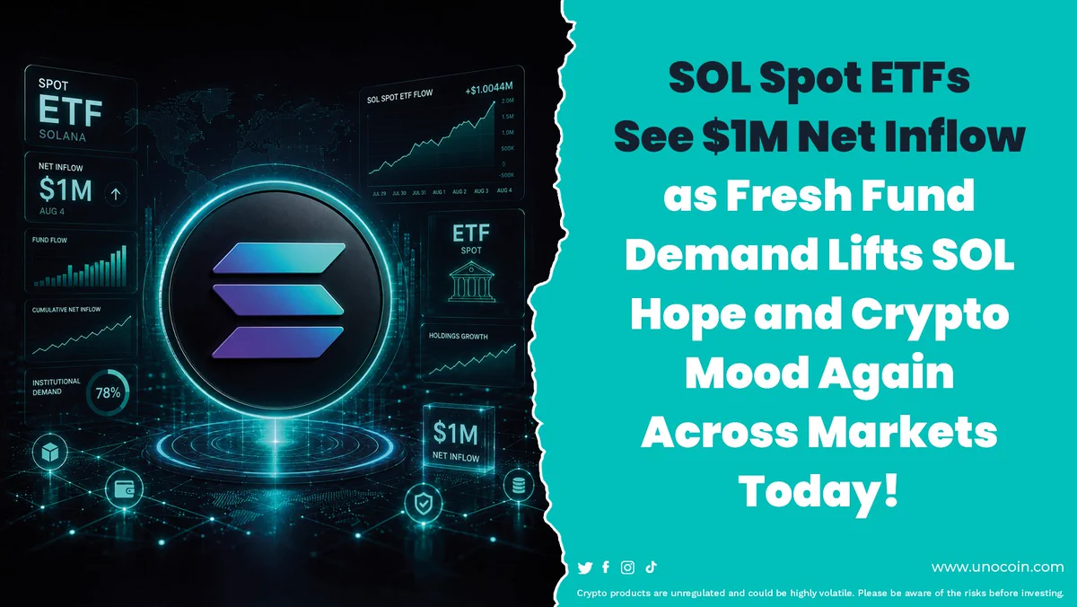SOL Spot ETFs continue to attract institutional interest!

🔹 $1.0044M net inflow on Aug. 4
🔹 Morgan Stanley Solana Trust (MSOL) led the day's inflows
🔹 Total ETF assets: $875M
🔹 Historical inflows now exceed $1.148B


#Solana #SOL #ETF #CryptoNews #Blockchain #Unocoin