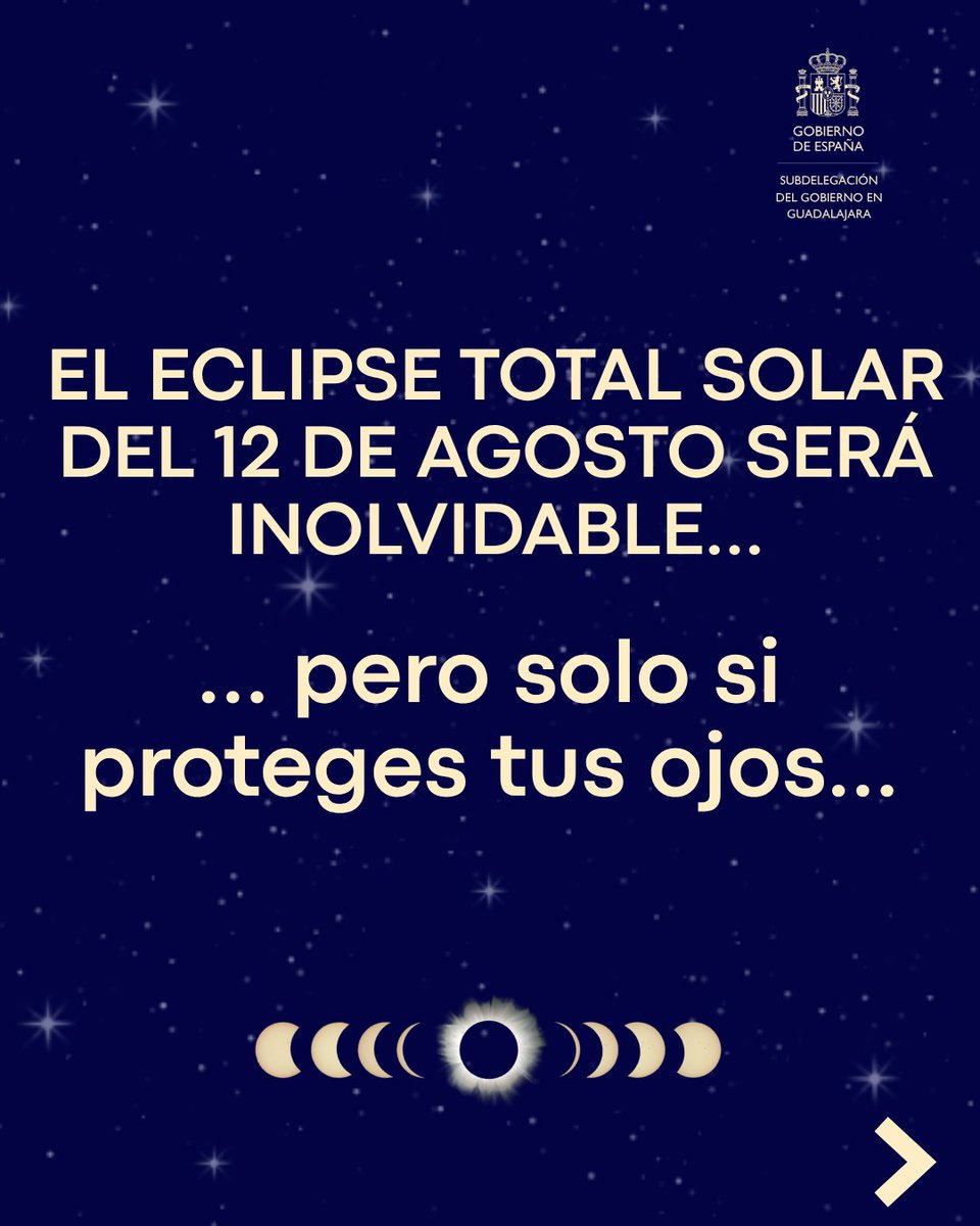 SubGobGU's tweet photo. 🌘 El #EclipseSolar Total del 12 de agosto será un momento único.

👓Para disfrutarlo con seguridad, utiliza únicamente gafas homologadas.

➡En este #hilo, te explicamos cómo reconocerlas: norma ISO, marcado CE y otros aspectos clave para proteger tu visión. https://t.co/sInqkkMGQb