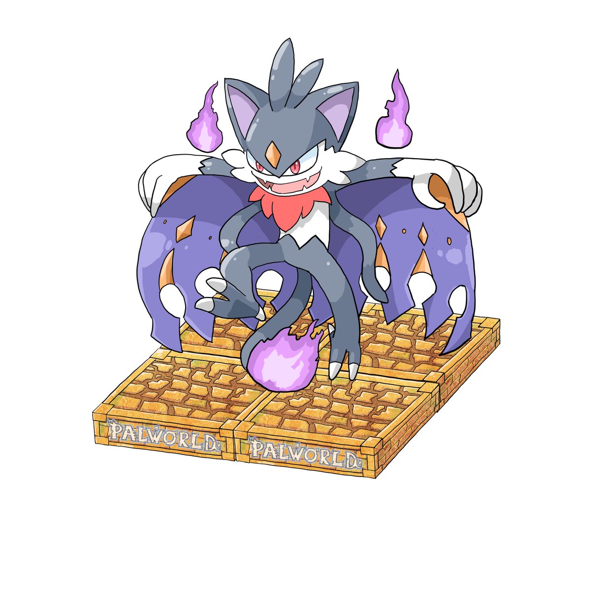 kunimitsudx's tweet photo. パルワールドのニャンバットちゃん

頼れる採掘ネコちゃん！

#palworld　#PalworldArt https://t.co/PtDIp7TVl6