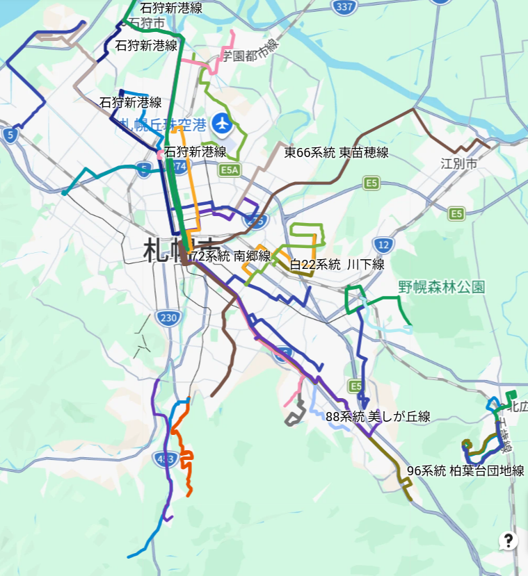 kyoto_yatsuhasi's tweet photo. ＃路線図 ＃廃線
札幌駅バスターミナル閉鎖直前(2023年9月)の
中央バス路線図を作ってみました
レイヤーを切り替えることで、23年11月～現在までの廃止路線＆廃止バス停を見ることができ、こんな路線もあったなぁと懐かしむことができます
https://t.co/GFWuaqKRsR https://t.co/6d53oIhenQ