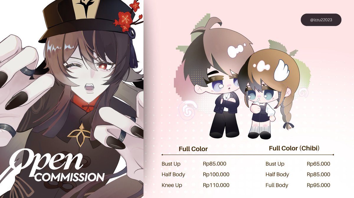 Izzu2203's tweet photo. Commission open!! 🫶✨

aku lagi buka beberapa slot untuk custom illustrations 💌
feel free to check price list &amp; terms yang sudah tersedia ya!

rt appreciated 🤍
dm me if you're interested 🌷

#commissionopen #artcommission https://t.co/VK3kScVmY4