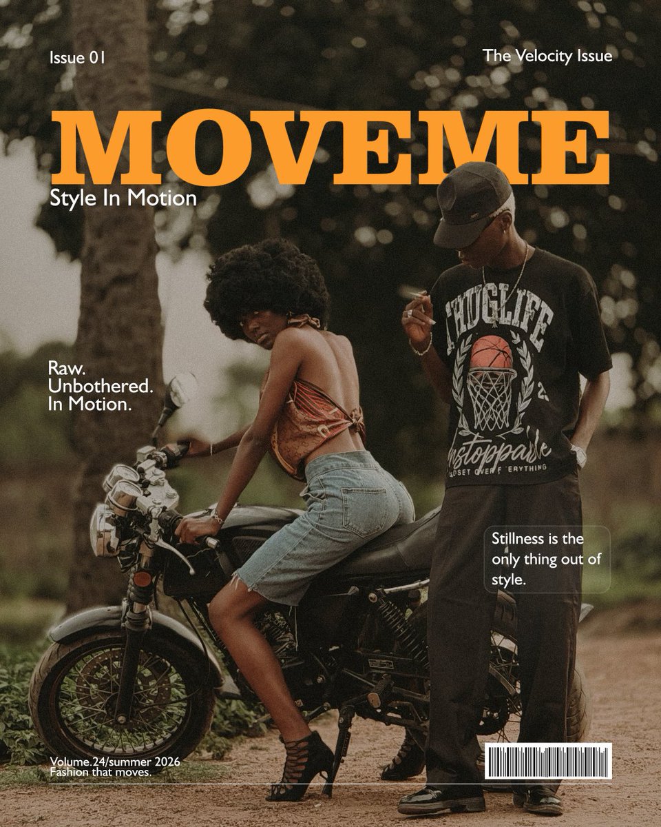 MM_Design_s's tweet photo. Creative Direction: Magazine Cover Design. "MOVEME" is about fashion that keeps moving, because fashion doesn't freeze. I designed this with a strong, modern slab-serif masthead with a clean layout🙂
This is my entry for the design challenge by @DSGNRs_Space #dsgnspace #designer https://t.co/LtQcpkeGSO