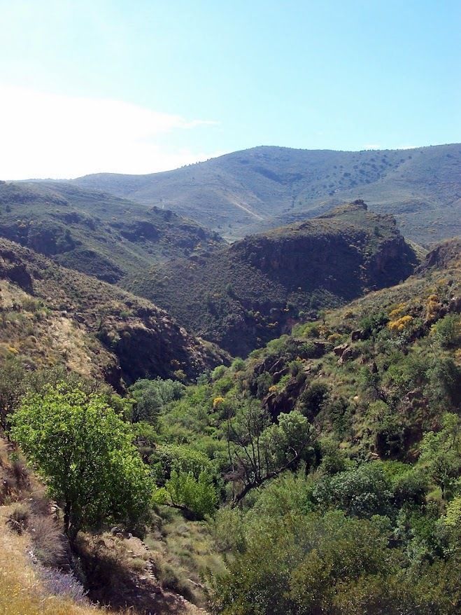 Senderosalmeria's tweet photo. El Sendero de los Tres Pueblos se asoma al valle que el río Andarax ha abierto entre laderas de matorral y vegetación de ribera. Alpujarra de Almería. https://t.co/OfTiK550YB