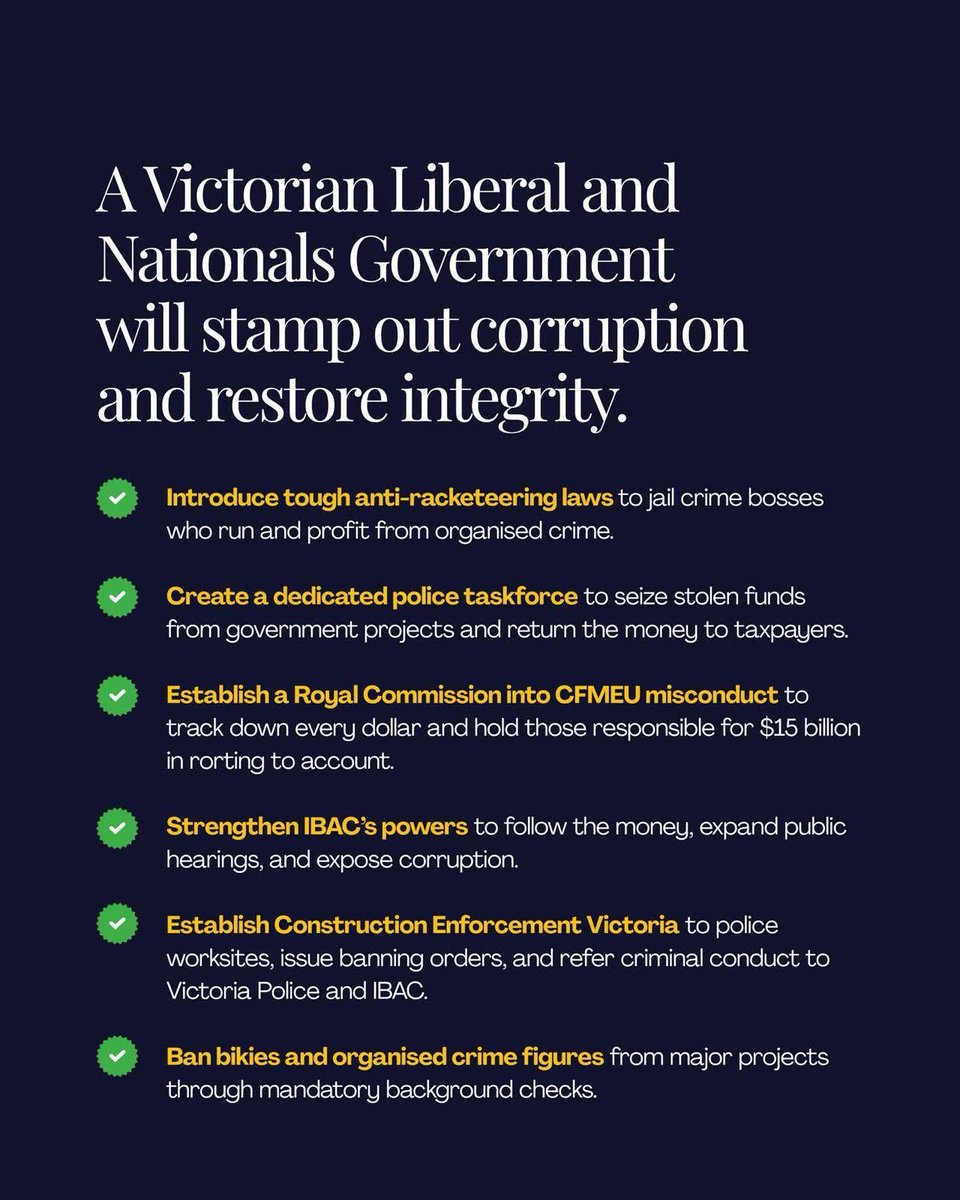 22thinkinggirl's tweet photo. In the past 12 years there is only one Labor MP that acted with INTEGRITY that is JANE GARRETT who resigned from cabinet after refusing to back the premier in a dispute between the CFA and the firefighters’ union.

With an anti corruption authority under funded and lacking the power to lay charges the only way Victoria can be cleaned up is to boot out the Victorian Labor government. 

Jess Wilson has promised a government she leads will properly fund IBAC and give the anti corruption authority the powers it needs to do the  job. 

The big question is whether legislation introduced by a Jess Wilson government is legally able to be retrospective.
