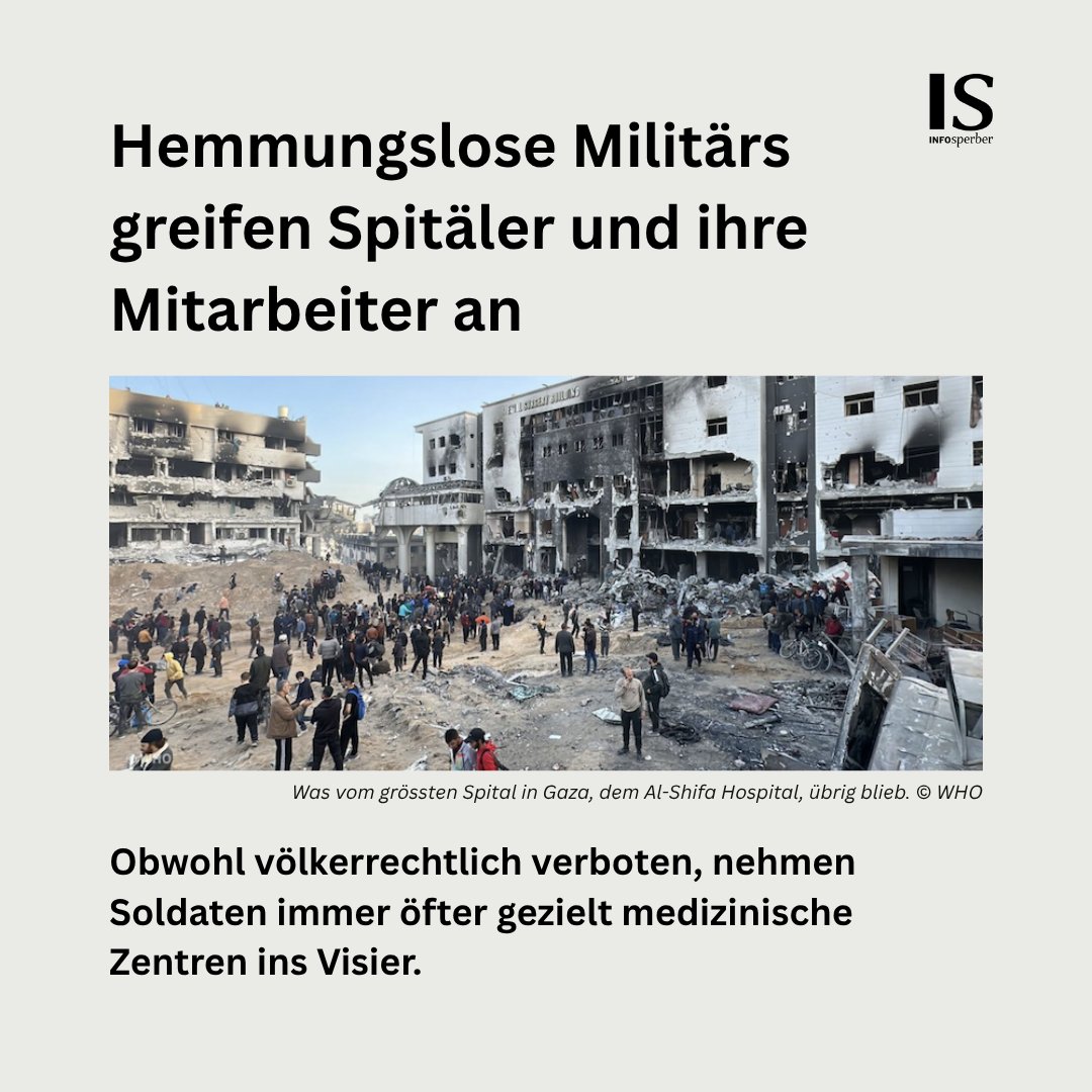 infosperber's tweet photo. Angriffe auf das Gesundheitswesen nehmen in Konfliktgebieten stetig zu.

So auch in #Gaza, wo der palästinensische Kinderarzt Hussam Abu Safiya seit knapp zwei Jahren in israelischer Haft sitzt.

Jetzt lesen: https://t.co/D4PkbG2uvb https://t.co/UH5hA5CnhS
