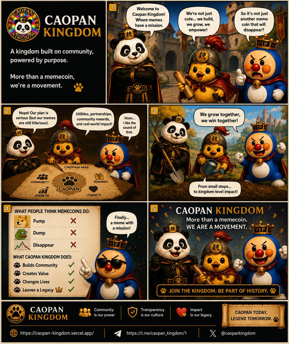 Idolomexcweb3's tweet photo. 🐼 A memecoin with a mission? That's what $COAPAN Kingdom is building.

👑 Every kingdom starts with a vision, but only strong communities build a legacy. @caopankingdom 

My entry for the meme contest.

Tagging @Dan1umma @He_is_preshy @only1techbro https://t.co/9Cvqi6TgIz
