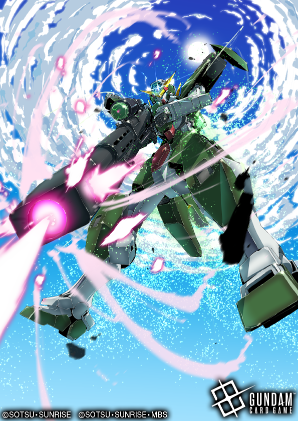 Moyasi_Pengin's tweet photo. ガンダムカードゲーム　ブースターパック『Phantom Aria[GD04]』にて
SPカード「ガンダムデュナメス」
こちらの方担当させていただきました。
雲を打ち抜くデュナメスに心焦がれ、描かせていただきました。狙い撃つぜ！
#ガンダムカード 
#GCG https://t.co/ZrVP7T9ScH