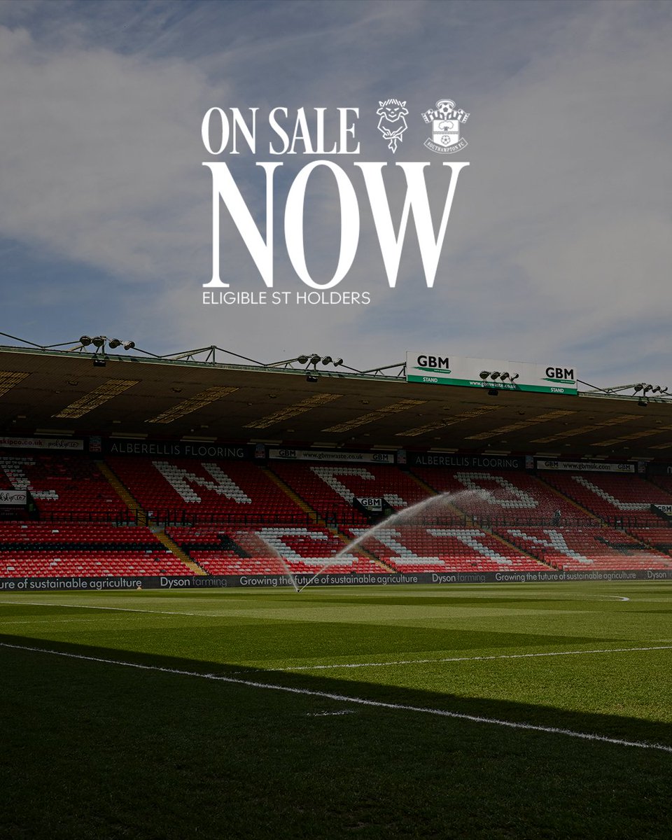 SouthamptonFC's tweet photo. 🆚 Lincoln City (a)
🗓️ September 5th
⏰ 12.30pm BST

Now on sale to eligible Season Ticket holders: