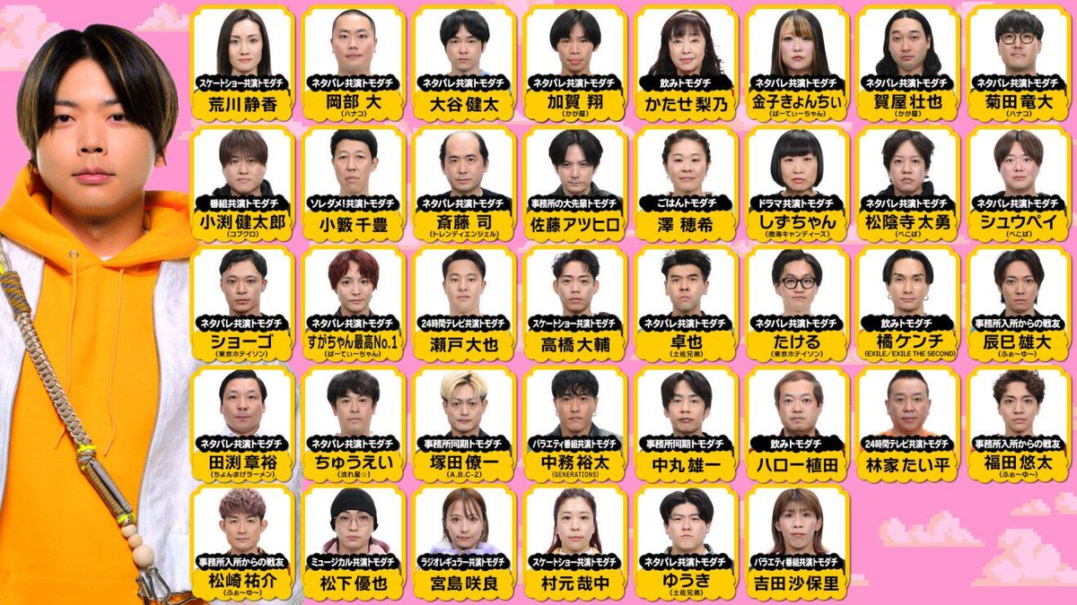 exnews24's tweet photo. 【LDH】8/28配信 Amazon Prime Video
「賞金1億円の究極実験 トモダチ100人よべるかな？」シーズン2

●長谷川忍 トモダチ
ELLY #三代目JSOULBROTHERS

●増田貴久 トモダチ
橘ケンチ #EXILE
中務裕太 #GENERATIONS

https://t.co/R8prygiTbW https://t.co/u33jJbnh2D