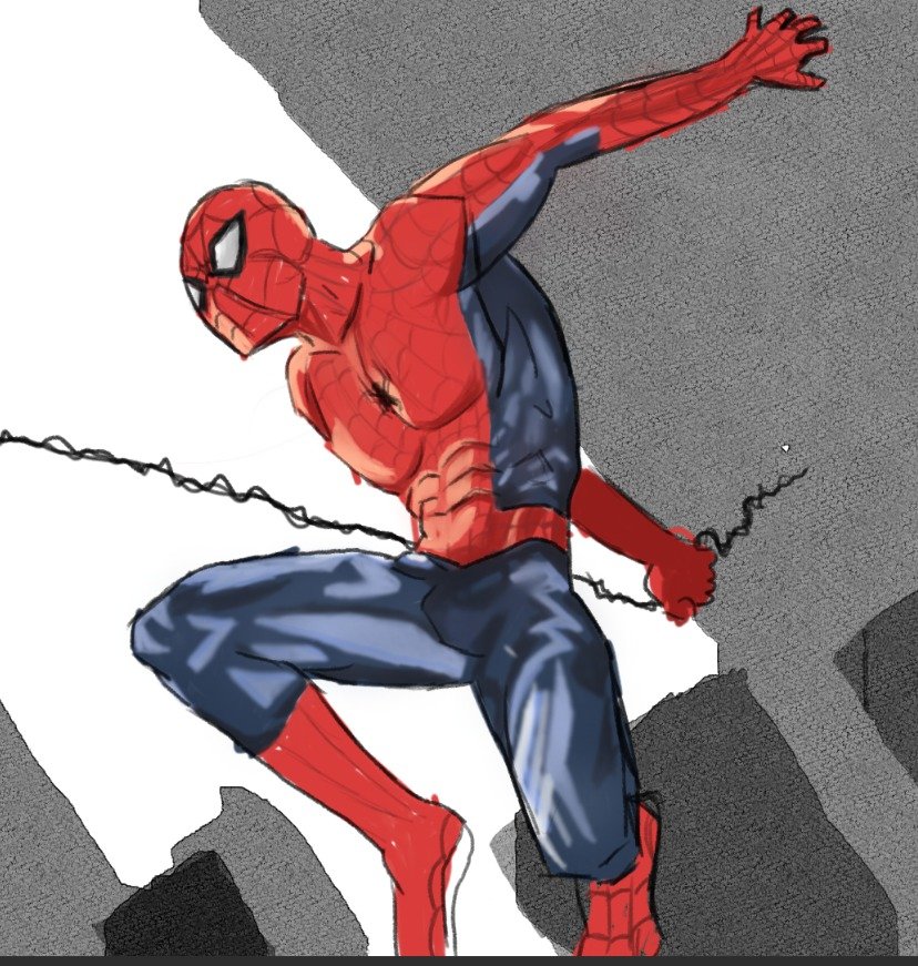 Einwren's tweet photo. I collor it but Stil couldn't nailed some shading and some coloring doesn't fit well I need to fix those but I kinda like it what I got from it.

#spiderman #marvel #comic https://t.co/xjysvFgvji