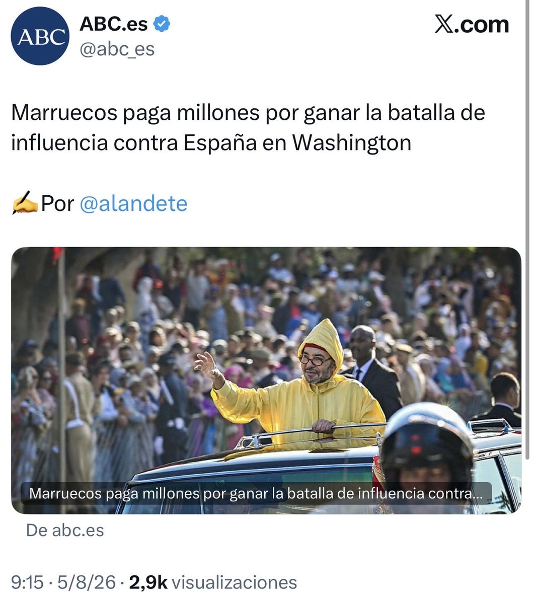 GuillerCil's tweet photo. Marruecos paga millones por ganar la batalla de influencia contra España en Washington. Y mientras recibe millones de España en ayudas.
Tenemos un #gobiernodeTRAIDORES que se dedica a tirar piedras contra su propio tejado. https://t.co/uIRkZ1kyWU