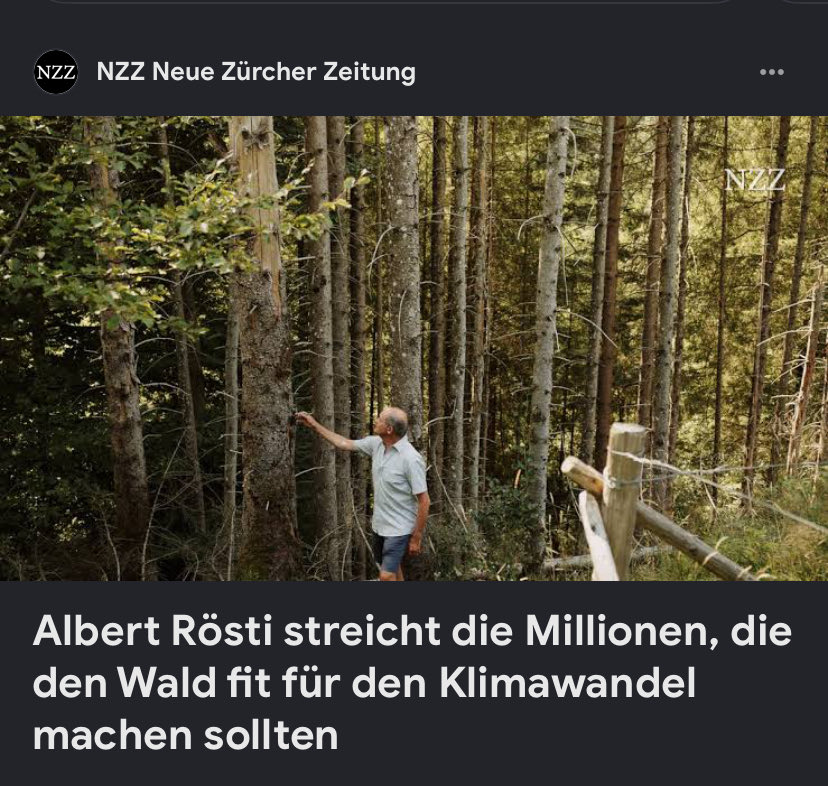 MaagTanja_al's tweet photo. #Rösti sieht vor lauter Bäumen den #Wald nicht  🤨🤨🧐🫣 Null Strategie im #BAFU - Hab gemeint, die seien für die nachhaltige Nutzung natürlicher Ressourcen verantwortlich 😱 https://t.co/Qk8LmYOAXS