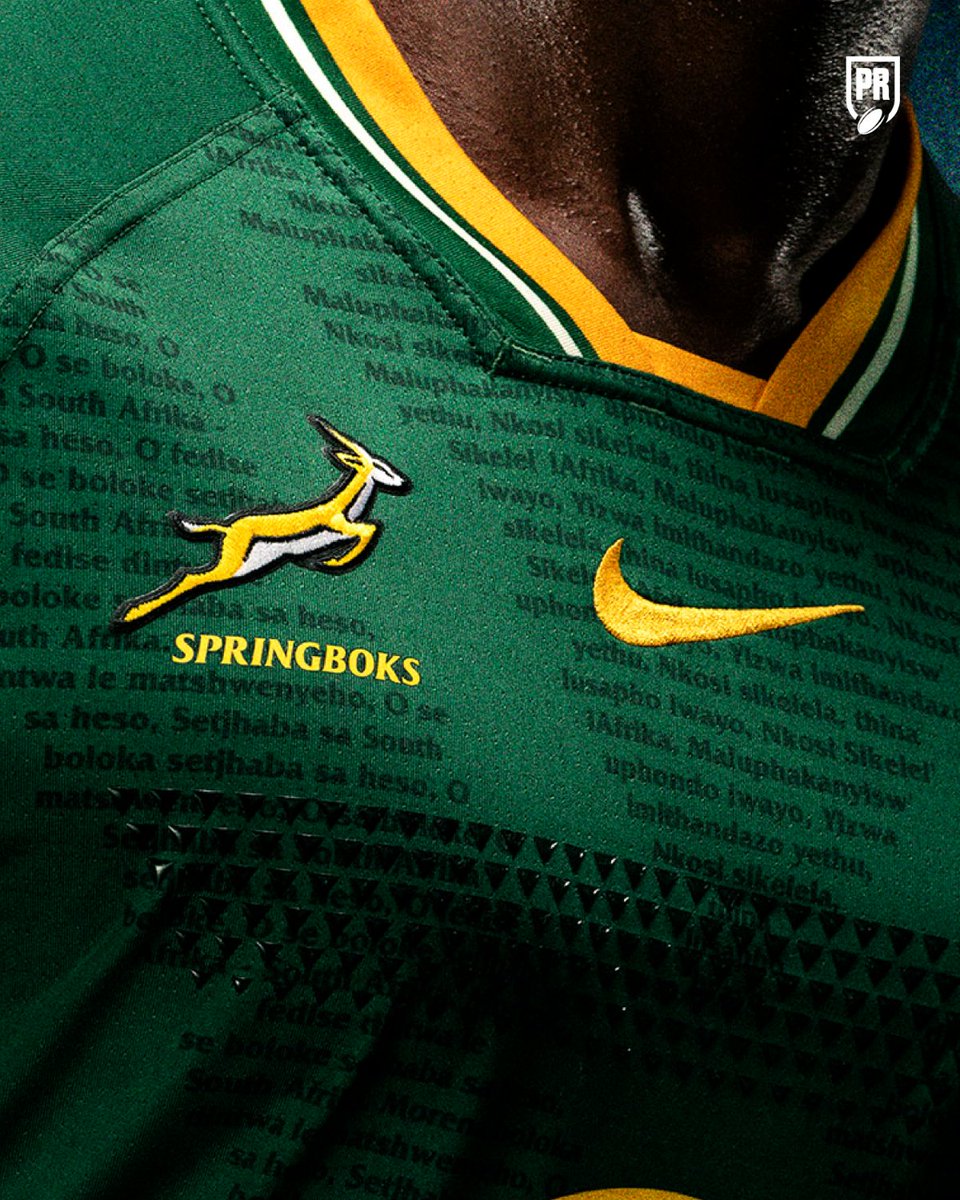 PlanetRugby's tweet photo. Nike and SA Rugby have unveiled a brand new Springboks shirt, ready for the upcoming Greatest Rivalry Tour 🔥🇿🇦 https://t.co/KtXW0WZ0EV