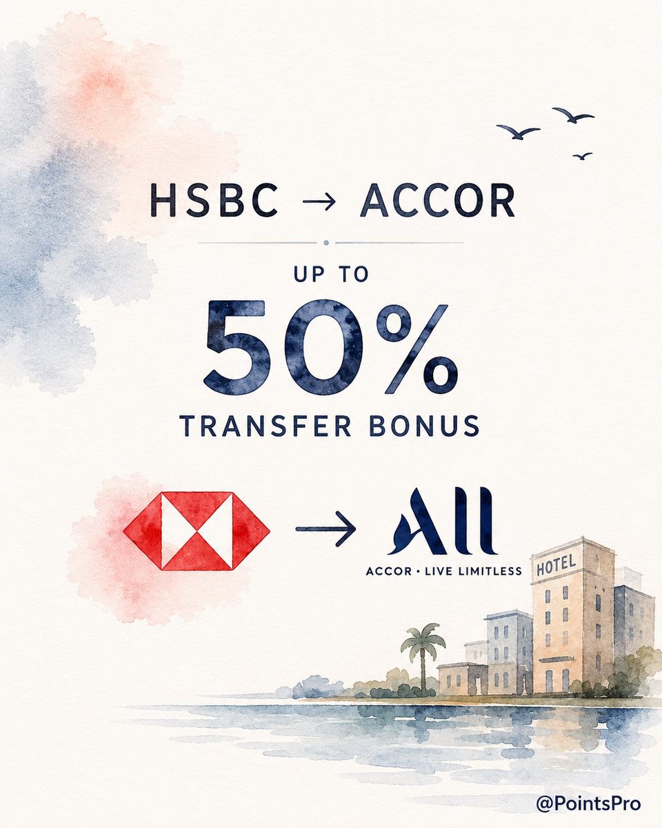 PointsPro's tweet photo. 🚨 50% transfer bonus from HSBC to Accor!

With multiple terms though 😬

📅 Only from 5-12 August, 2026

Great offer with almost 11% return on spends! 🔥

Let's deconstruct the offer 👇 https://t.co/1DXrYsyrWq