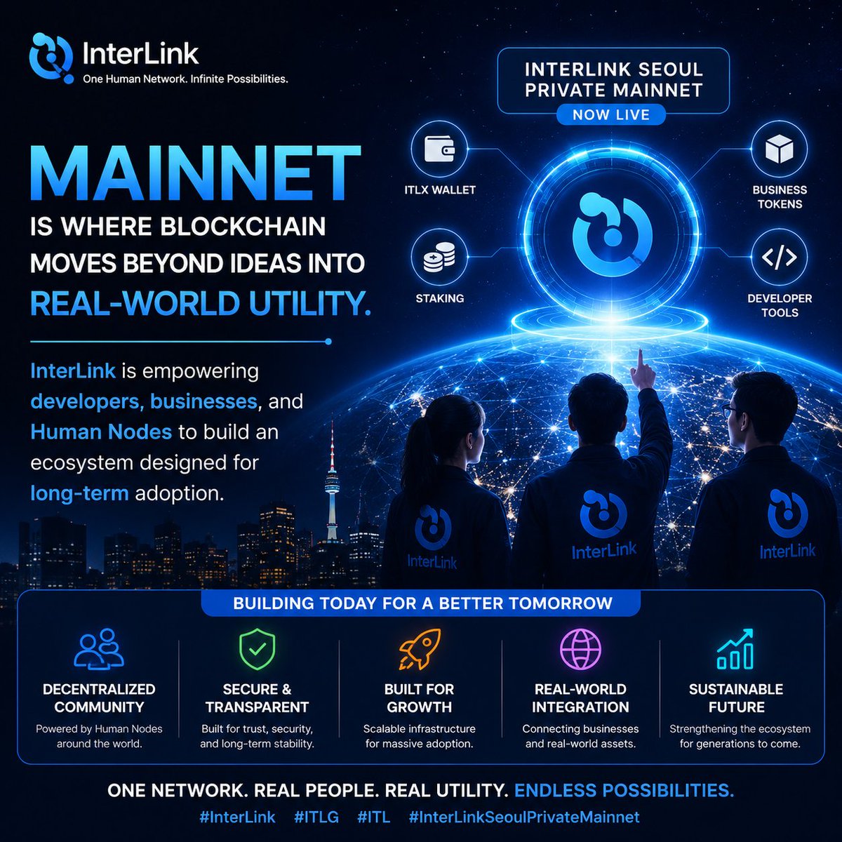 Ismaelyunusa09's tweet photo. Mainnet is where blockchain moves beyond ideas into real-world utility. InterLink is empowering developers, businesses, and Human Nodes to build an ecosystem designed for long-term adoption.   #InterLink #ITLG #ITL #InterLinkSeoulPrivateMainnet https://t.co/0uFP9dPGPm