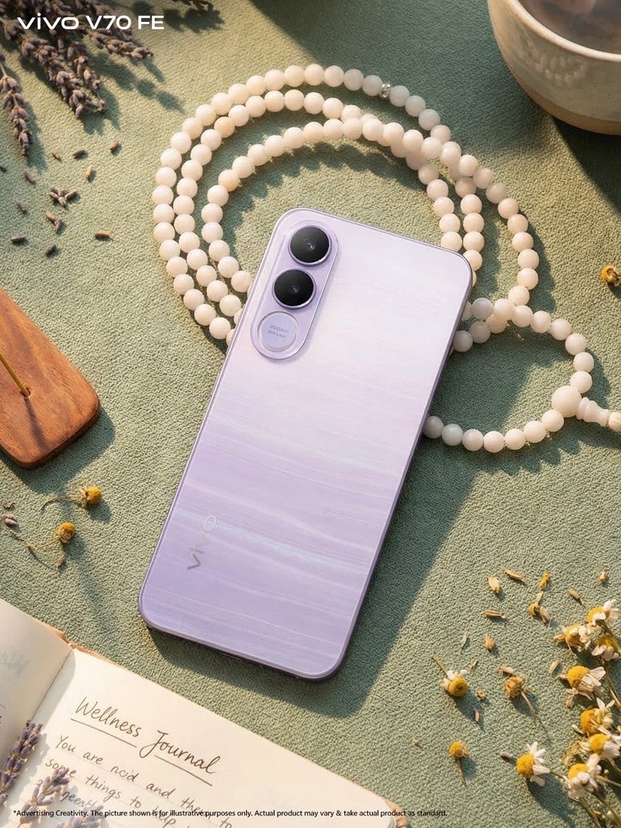 Vivo_India's tweet photo. Designed to stand out day and night with vivo's first Darkness Glow Technology, in Northern Lights Purple on the vivo V70 FE.

Buy now!

#vivoV70FE #PortraitSoPro #SlayEveryDetail https://t.co/OpF5nmTznu