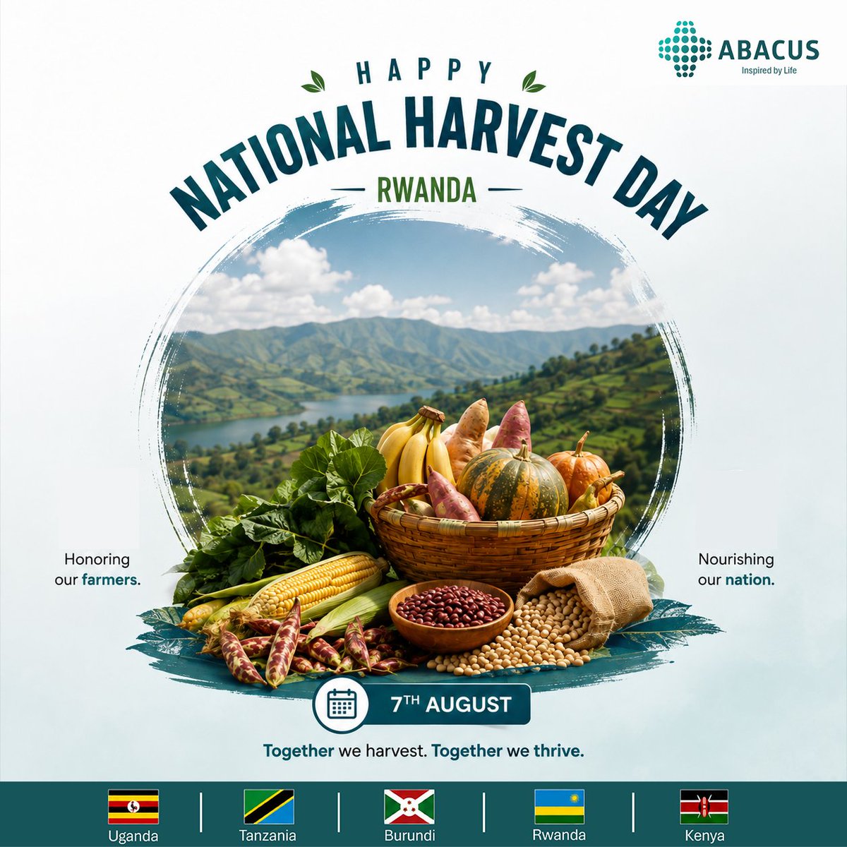 AbacusPharmaLtd's tweet photo. Today, we celebrate Rwanda’s farmers the hands, heart, and hard work behind every harvest.

Here’s to a nation that grows, nourishes and thrives together. 🇷🇼

Happy National Harvest Day!
#NationalHarvestDay #Rwanda #AbacusPharma #InspiredByLife https://t.co/aCGXcvB2ch