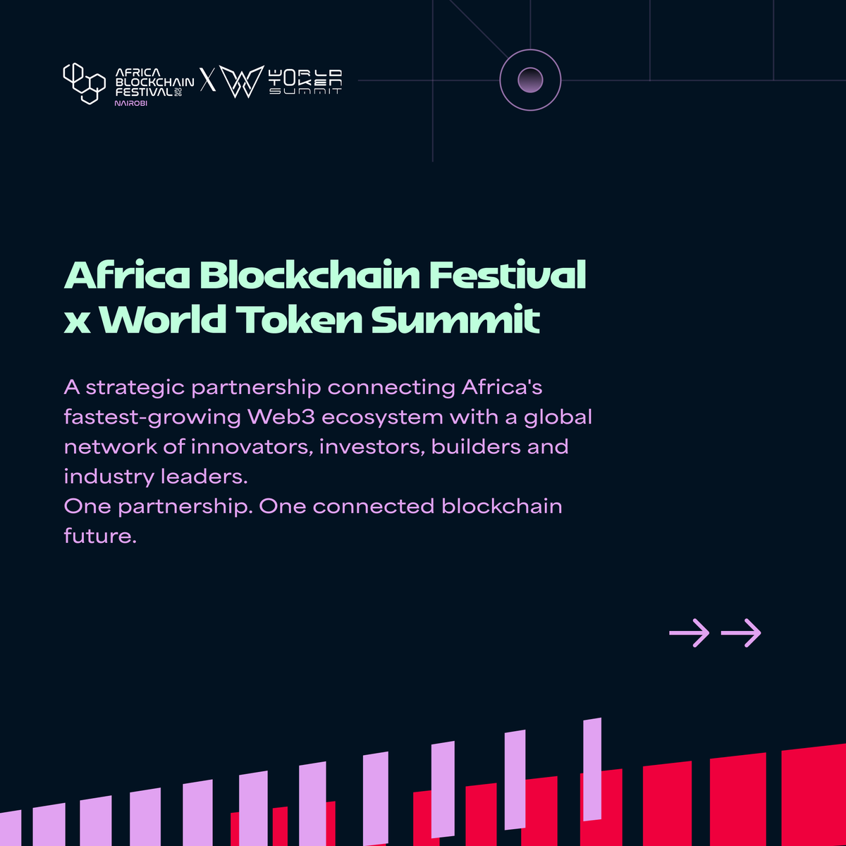 africablockfest's tweet photo. One partnership. Greater impact.

Africa Blockchain Festival and World Token Summit are joining forces to connect Africa’s fastest-growing Web3 ecosystem with a global network of investors, innovators, and industry leaders.

Together, we’re creating new opportunities for collaboration, investment, and growth.

📍 Nairobi, Kenya
📅 October 15–17, 2026

🎟️ Registration is now open.
💬 Join our official WhatsApp Community for exclusive updates, networking opportunities, and event announcements: https://t.co/QLnededQ7e

#ABF2026 #AfricaBlockchainFestival #WorldTokenSummit #Blockchain #Web3 #Innovation #AfricaTech