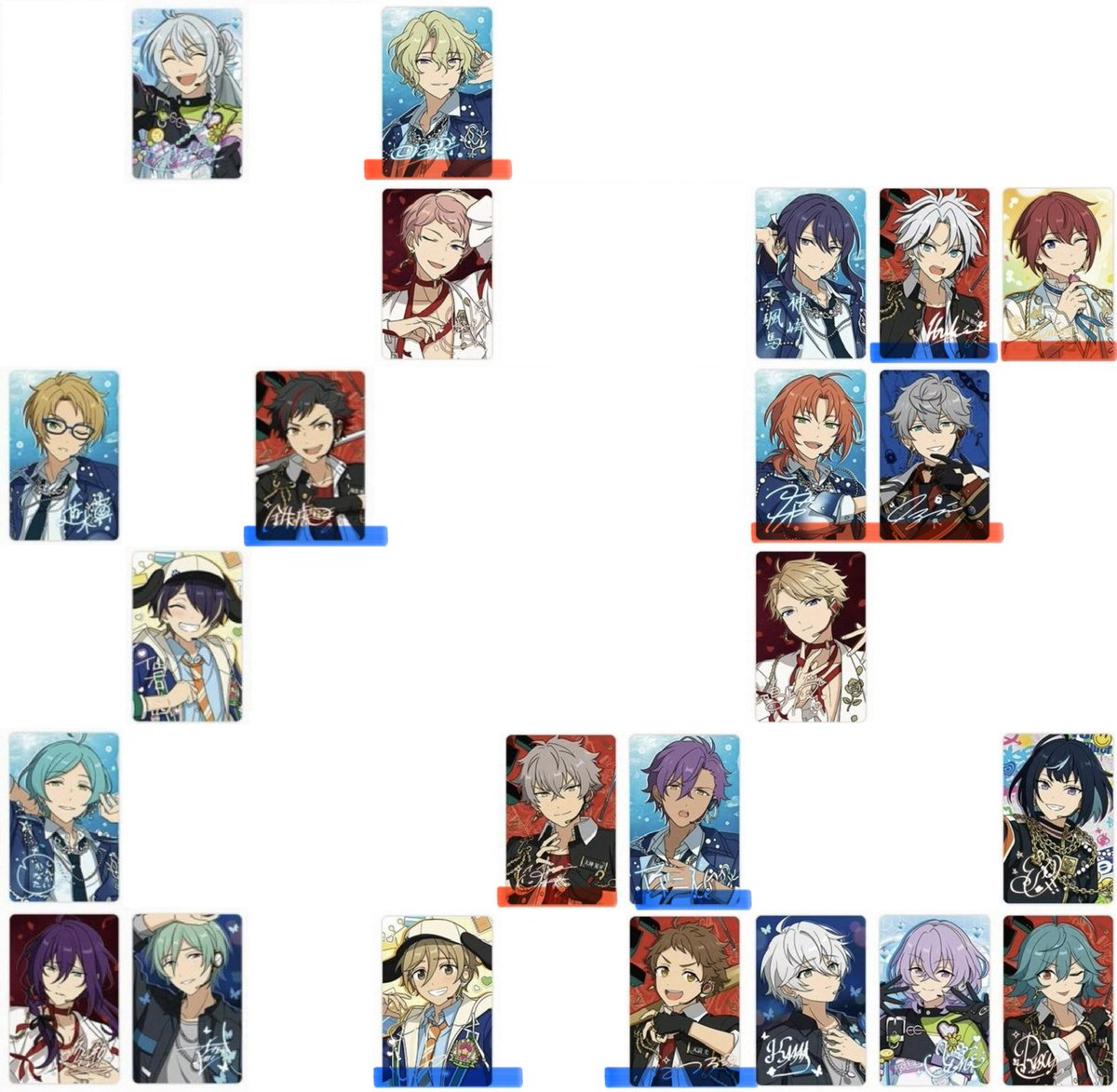 res168's tweet photo. 【譲渡】あんスタ 中国 10UNIT SONG キャラカード フォトカード

譲｜渉 真 鉄虎 忍 奏汰 マヨイ 巽 日和 宗 晃牙 アドニス 友也 光 颯馬 維吹 司 レオ 泉 嵐 エス カンナ ユメ ライカ（2box）

求｜かかった金額+送料

お気軽にお声掛けください🌿 https://t.co/Sl26FSILcj