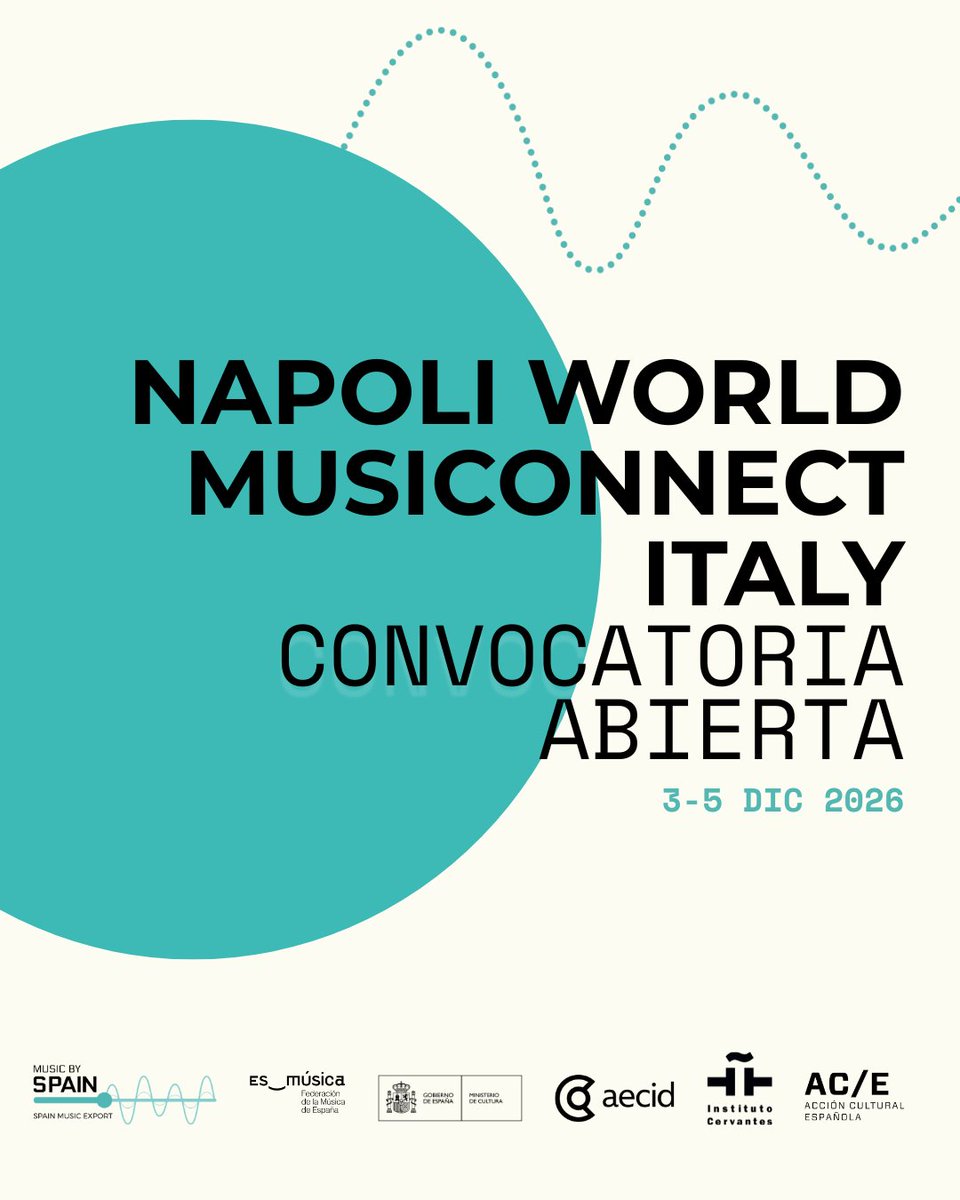 musicbyspain's tweet photo. 🔒 CONVOCATORIA ABIERTA

 ¿Quieres llevar tu música a Italia? 🇮🇹 

Ya está abierta la convocatoria para Napoli World | Music Connect Italy, el festival y encuentro profesional que reúne a artistas y profesionales de la industria musical en Nápoles. https://t.co/RAfivTXTaL