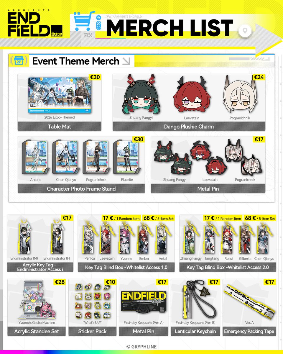GLStore_EN's tweet photo. #Endfield gamescom Merch Reveal!

All-new themed merch is here, plus purchase bonuses and check-in rewards!

Limited quantities. First come, first served. 

See you at Booth B012! #ArknightsEndfield‌ #GRYPHLINESTORE #Gamescom #EndfieldGC2026 https://t.co/tgPkUjKtFG