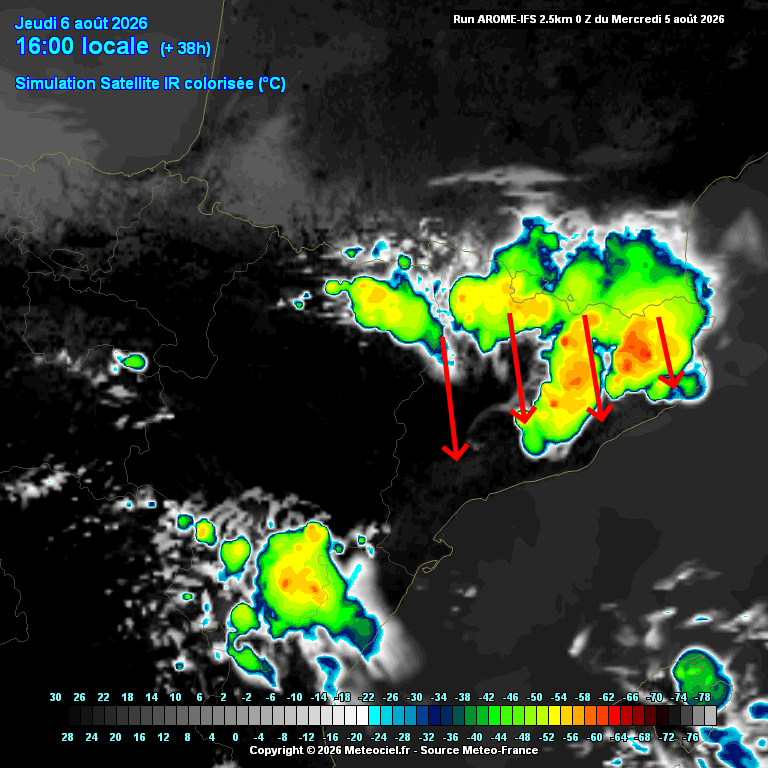 MeteoElpito's tweet photo. Simulació satèl.lit per demà dijous tarda.

Tot començarà al Pirineu a migdia i després anirà baixant a d'altres comarques.

Us poso un dibuix de com poden ser demà les nuvolades basades en la simulació del satèl.lit. Quines bèsties!!

Demà tempestes fortes a moltes comarques. https://t.co/rgnICYB2zb