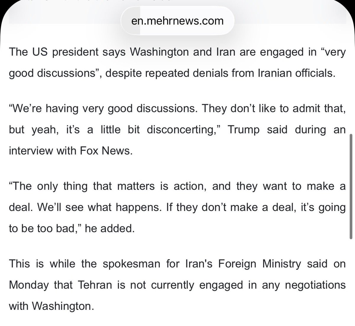 philippilk's tweet photo. Iranian media: No discussions are taking place that involve the US. 🇺🇸🇮🇷😵‍💫 https://t.co/zcwljtLb17