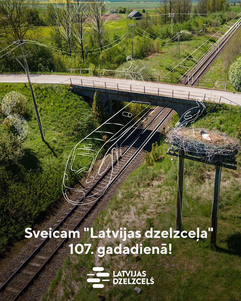 VAS_LDz's tweet photo. Šodien “Latvijas dzelzceļam” aprit 107 gadi! 🎉
Paldies ikvienam mūsu darbiniekam par profesionalitāti, atbildību un ieguldījumu dzelzceļa darbā. Un paldies arī pasažieriem, kuri arvien vairāk izvēlas dzelzceļu savās ikdienas gaitās! ❤️
Lai skaisti svētki! Turpinām ceļu kopā! 🚉 https://t.co/mPVetbiifM